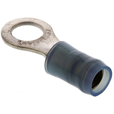 TE Connectivity, PIDG Insulated Ring Terminal, M5 Stud Size, 1mm² to 2.6mm² Wire Size, Blue