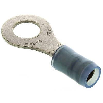 TE Connectivity, PIDG Insulated Ring Terminal, M6 Stud Size, 1mm² to 2.6mm² Wire Size, Blue