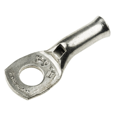 TE Connectivity, XCT Uninsulated Ring Terminal, 6mm Stud Size, 6mm² to 6mm² Wire Size