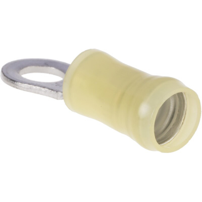 TE Connectivity, PIDG Insulated Ring Terminal, M5 Stud Size, 2.6mm² to 6.6mm² Wire Size, Yellow