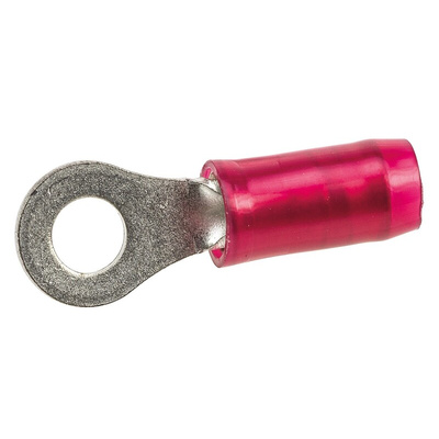 TE Connectivity, PIDG Insulated Ring Terminal, M3.5 Stud Size, 0.26mm² to 1.65mm² Wire Size, Red