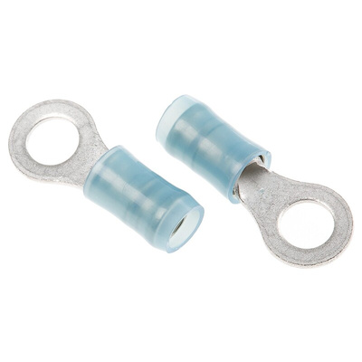 TE Connectivity, PIDG Insulated Ring Terminal, M4.5 Stud Size, 1mm² to 2.6mm² Wire Size, Blue