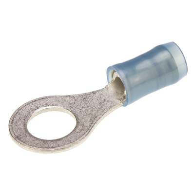 TE Connectivity, PIDG Insulated Ring Terminal, M6 Stud Size, 1mm² to 2.6mm² Wire Size, Blue