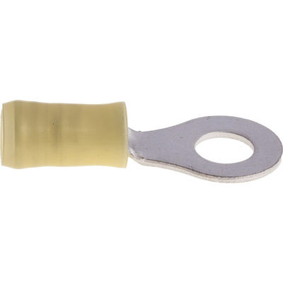 TE Connectivity, PIDG Insulated Ring Terminal, M6 Stud Size, 2.6mm² to 6.6mm² Wire Size, Yellow