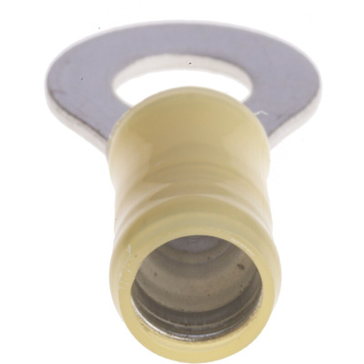 TE Connectivity, PIDG Insulated Ring Terminal, M6 Stud Size, 2.6mm² to 6.6mm² Wire Size, Yellow