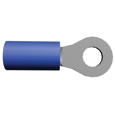 TE Connectivity, PLASTI-GRIP Insulated Ring Terminal, M4 Stud Size, 1mm² to 2.6mm² Wire Size, Blue
