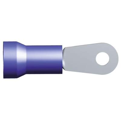 TE Connectivity, PLASTI-GRIP Insulated Ring Terminal, M5 Stud Size, 10.5mm² to 16.77mm² Wire Size, Blue