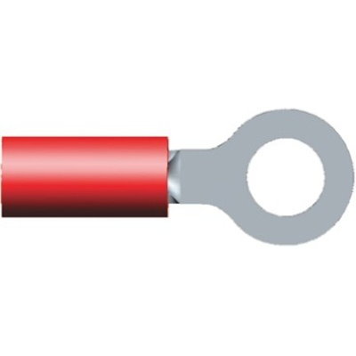 TE Connectivity, PIDG Insulated Ring Terminal, M5 Stud Size, 0.3mm² to 1.4mm² Wire Size, Red