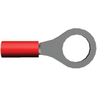 TE Connectivity, PIDG Insulated Ring Terminal, M10 Stud Size, 0.26mm² to 1.65mm² Wire Size, Red