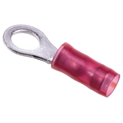 TE Connectivity, PIDG Insulated Ring Terminal, M5 Stud Size, 0.26mm² to 1.65mm² Wire Size, Red