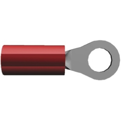 TE Connectivity, PIDG Insulated Ring Terminal, M2.5 Stud Size, 0.26mm² to 1.65mm² Wire Size, Red