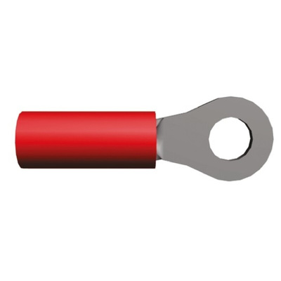 TE Connectivity, PIDG Insulated Ring Terminal, M3.5 Stud Size, 0.26mm² to 1.65mm² Wire Size, Red