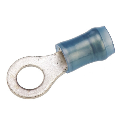 TE Connectivity, PIDG Insulated Ring Terminal, M5 Stud Size, 1mm² to 2.6mm² Wire Size, Blue