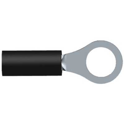 TE Connectivity, PIDG Insulated Ring Terminal, M4 Stud Size, 0.26mm² to 0.4mm² Wire Size, Black