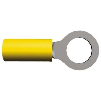 TE Connectivity, PIDG Insulated Ring Terminal, M8 Stud Size, 2.7mm² to 6.6mm² Wire Size, Yellow