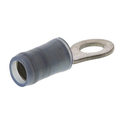 TE Connectivity, PIDG Insulated Ring Terminal, M4 Stud Size, 1mm² to 2.6mm² Wire Size, Blue