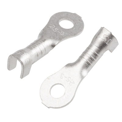 JST, LRB Uninsulated Ring Terminal, M3 Stud Size, 1mm² to 2.5mm² Wire Size