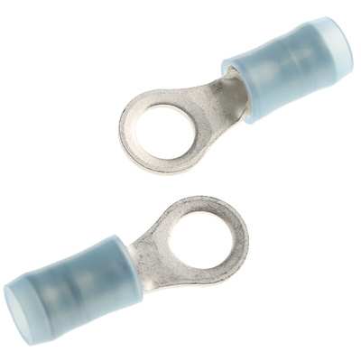 TE Connectivity, PIDG Insulated Ring Terminal, M5 Stud Size, 1mm² to 2.6mm² Wire Size, Blue