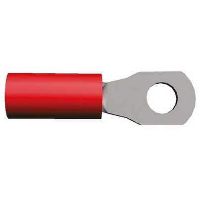 TE Connectivity, PIDG Insulated Ring Terminal, M2.5 Stud Size, 0.25mm² to 1.6mm² Wire Size, Red