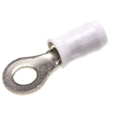 TE Connectivity, PIDG, STRATO-THERM Insulated Ring Terminal, M4 Stud Size, 2.15mm² to 2.15mm² Wire Size, White