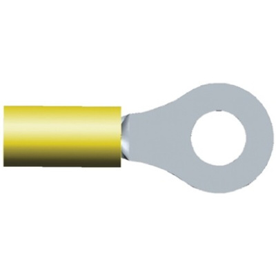 TE Connectivity, PIDG Insulated Ring Terminal, M5 Stud Size, 3mm² to 6mm² Wire Size, Yellow
