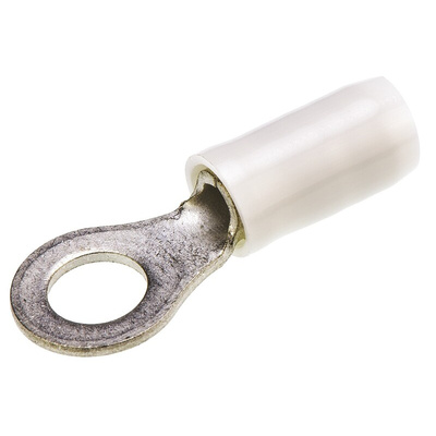 TE Connectivity, PIDG Insulated Ring Terminal, M5 Stud Size, 1.65mm² to 3.45mm² Wire Size, Red, White