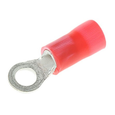 TE Connectivity, PLASTI-GRIP Insulated Ring Terminal, M3 Stud Size, 0.26mm² to 1mm² Wire Size, Red