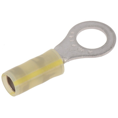 TE Connectivity, PIDG Insulated Ring Terminal, M8 Stud Size, 2.6mm² to 6.6mm² Wire Size, Yellow