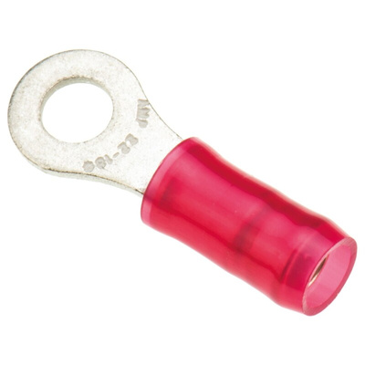 TE Connectivity, PIDG Insulated Ring Terminal, M3.5 Stud Size, 0.26mm² to 1.65mm² Wire Size, Red