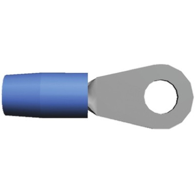 TE Connectivity, TERMINYL Insulated Ring Terminal, M8 (5/16) Stud Size, 10.5mm² to 16.8mm² Wire Size, Blue