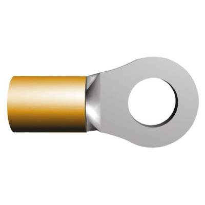 TE Connectivity, STRATO-THERM Insulated Ring Terminal, M2.5 Stud Size, 0.26mm² to 1.65mm² Wire Size, Orange