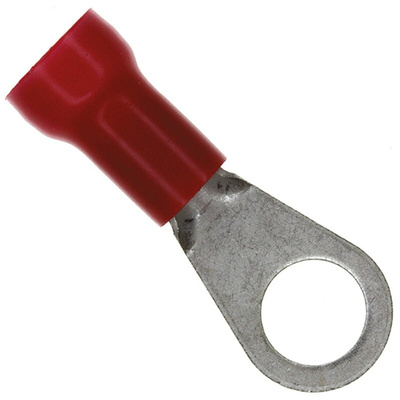 TE Connectivity, PLASTI-GRIP Insulated Ring Terminal, M10 (3/8) Stud Size, 6.6mm² to 10.5mm² Wire Size, Red