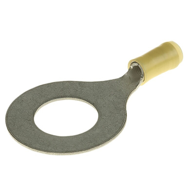 TE Connectivity, PIDG Insulated Ring Terminal, M16 (5/8) Stud Size, 2.6mm² to 6.6mm² Wire Size, Yellow