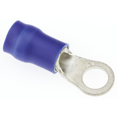 JST, R Insulated Ring Terminal, 4mm Stud Size, 1mm² to 2.6mm² Wire Size, Blue