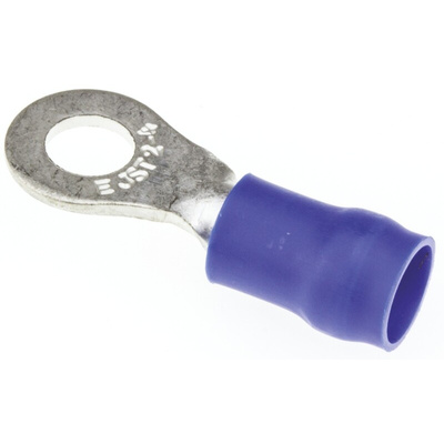 JST, R Insulated Ring Terminal, 4mm Stud Size, 1mm² to 2.6mm² Wire Size, Blue
