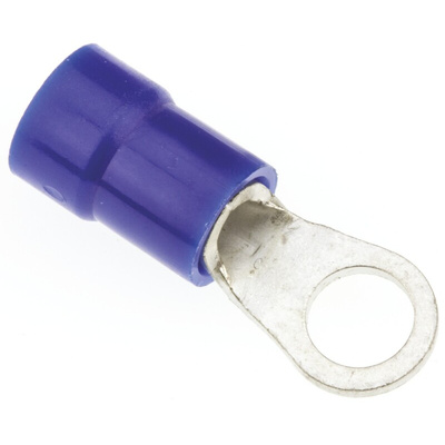 JST, R Insulated Ring Terminal, 4mm Stud Size, 1mm² to 2.6mm² Wire Size, Blue