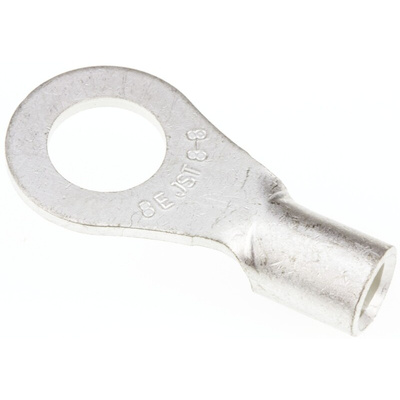 JST, R Uninsulated Ring Terminal, 8mm Stud Size, 6.6mm² to 10.5mm² Wire Size