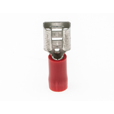 RS PRO Red Insulated Female Spade Connector, Receptacle, 6.3 x 0.8mm Tab Size, 0.5mm² to 1.5mm²