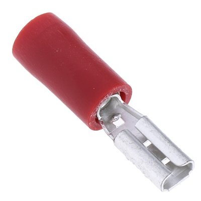 RS PRO Red Insulated Female Spade Connector, Receptacle, 2.8 x 0.8mm Tab Size, 0.5mm² to 1.5mm²