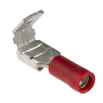 RS PRO Red Insulated Female Spade Connector, Piggyback Terminal, 6.35 x 0.8mm Tab Size, 0.5mm² to 1.5mm²