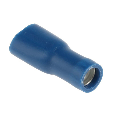 RS PRO Blue Insulated Female Spade Connector, Receptacle, 4.8 x 0.5mm Tab Size, 1.5mm² to 2.5mm²