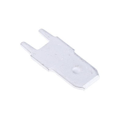 RS PRO Grey Uninsulated Male Spade Connector, PCB Tab, 7.9 x 6.4mm Tab Size