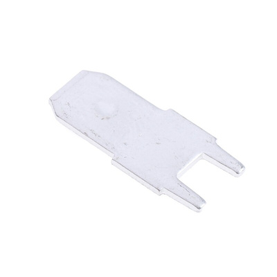 RS PRO Grey Uninsulated Male Spade Connector, PCB Tab, 7.9 x 6.4mm Tab Size