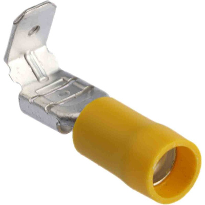RS PRO Yellow Insulated Female Spade Connector, Piggyback Terminal, 6.35 x 0.8mm Tab Size, 2.5mm² to 6mm²