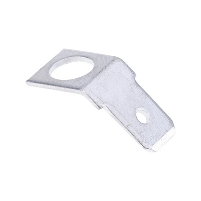 RS PRO Silver Uninsulated Male Spade Connector, PCB Tab, 0.8 x 6.4mm Tab Size