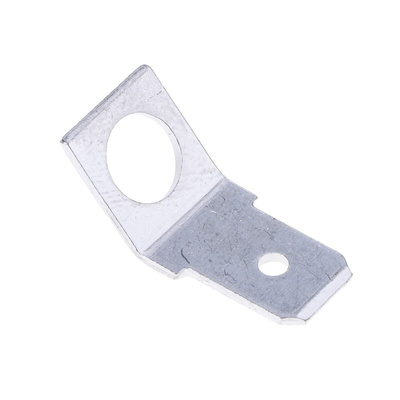 RS PRO Silver Uninsulated Male Spade Connector, PCB Tab, 0.8 x 6.4mm Tab Size