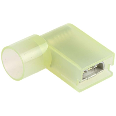 RS PRO Yellow Insulated Female Spade Connector, Flag Terminal, 6.35 x 0.8mm Tab Size, 4mm² to 6mm²