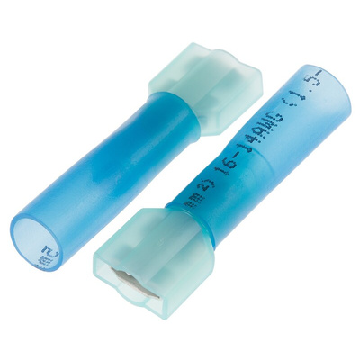 RS PRO Blue Insulated Female Spade Connector, Receptacle, 6.35 x 0.8mm Tab Size, 1.5mm² to 2.5mm²