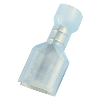 RS PRO Blue Insulated Female Spade Connector, Receptacle, 0.8 x 6.35mm Tab Size, 1.5mm² to 2.5mm²