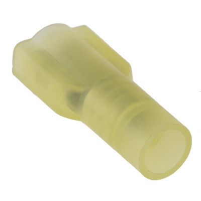 RS PRO Yellow Insulated Female Spade Connector, Receptacle, 0.8 x 6.35mm Tab Size, 4mm² to 6mm²